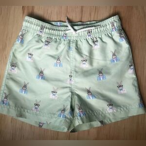 NWT Janie And Jack Toddler Boys Easter Bunny Swim Trunk 12-18 Months